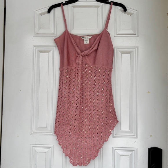 Vintage Tops - Y2K Bianca Nygard Pink V-Neck Shimmery Top Size S